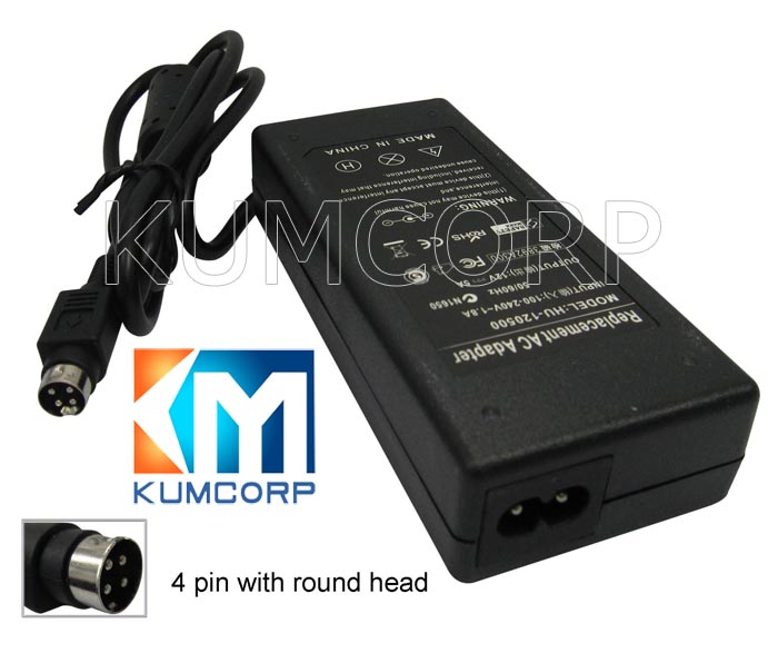 LCD Adapter 12V 5A 4 pin with round