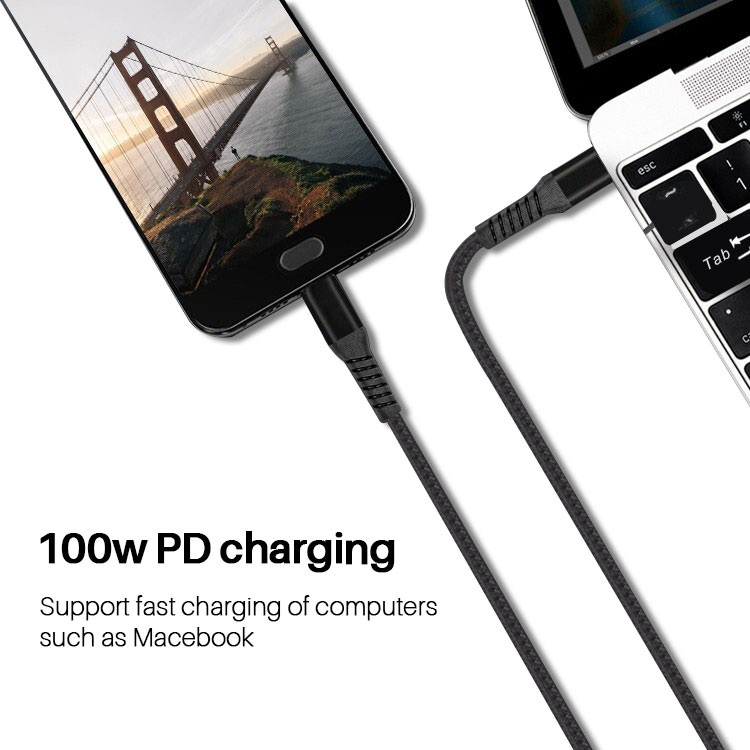 Type-C to C 100W PD with E-Mark chip fast charging cable