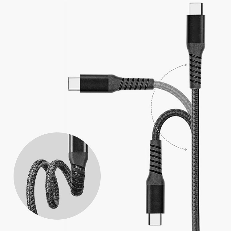 PD quick Charge 4 in 1 braided data cable Type-C to Micro